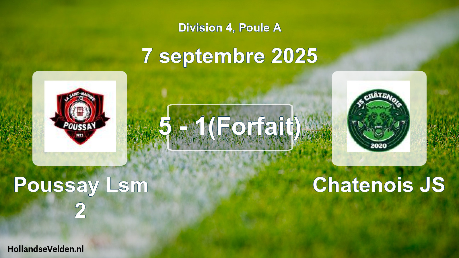 Total number of matches played: Poussay Lsm 2 - Chatenois JS 5 - 1(Forfait) (7 September 2025)