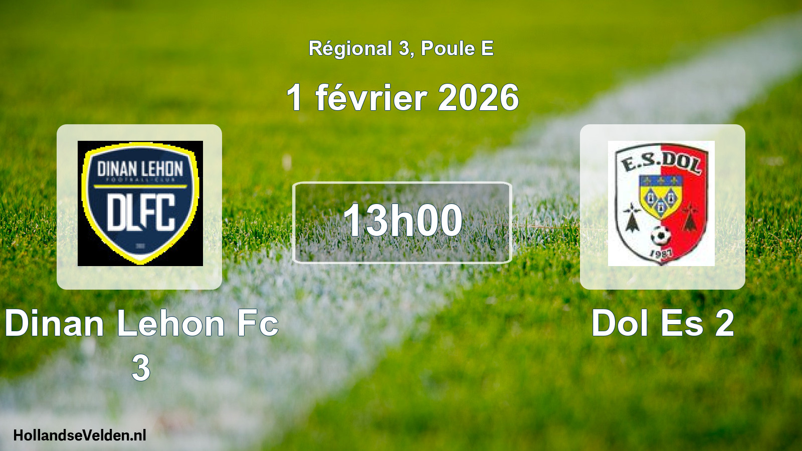 Scheduled Match: Dinan Lehon Fc 3 - Dol Es 2 (1 February 2026)