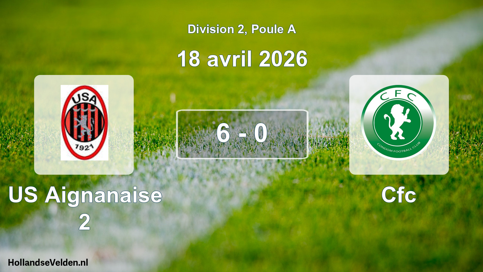 Match joué: US Aignanaise 2 - Cfc 6 - 0 (18 avril 2026)