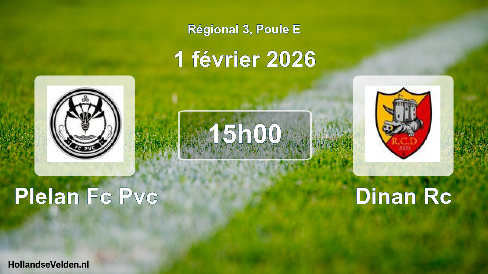 Scheduled Match: Plelan Fc Pvc - Dinan Rc (1 February 2026)