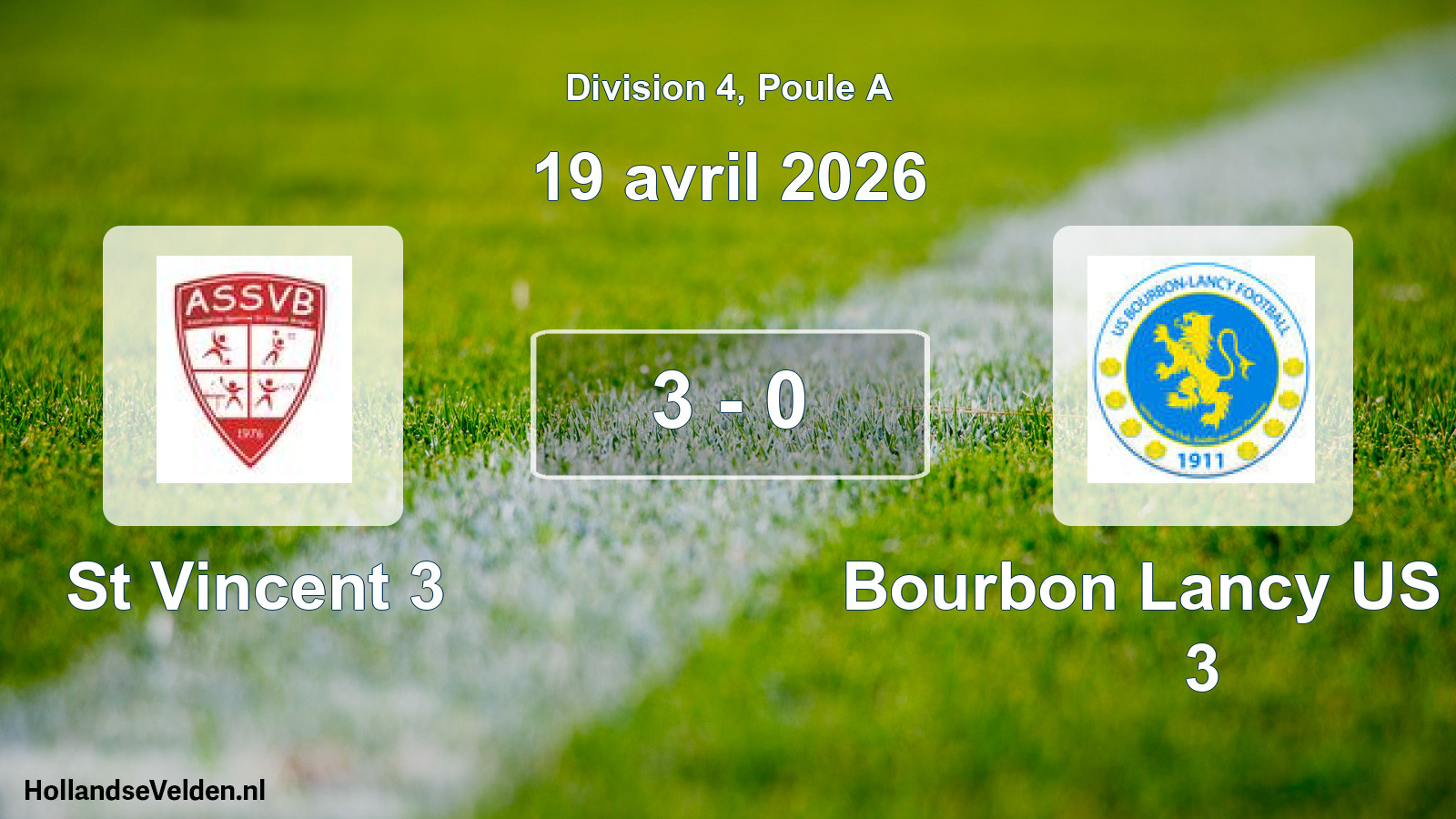 Match joué: AS Saint-Vincent-Bragny 3 - Bourbon Lancy US Fpt 3 3 - 0 (19 avril 2026)
