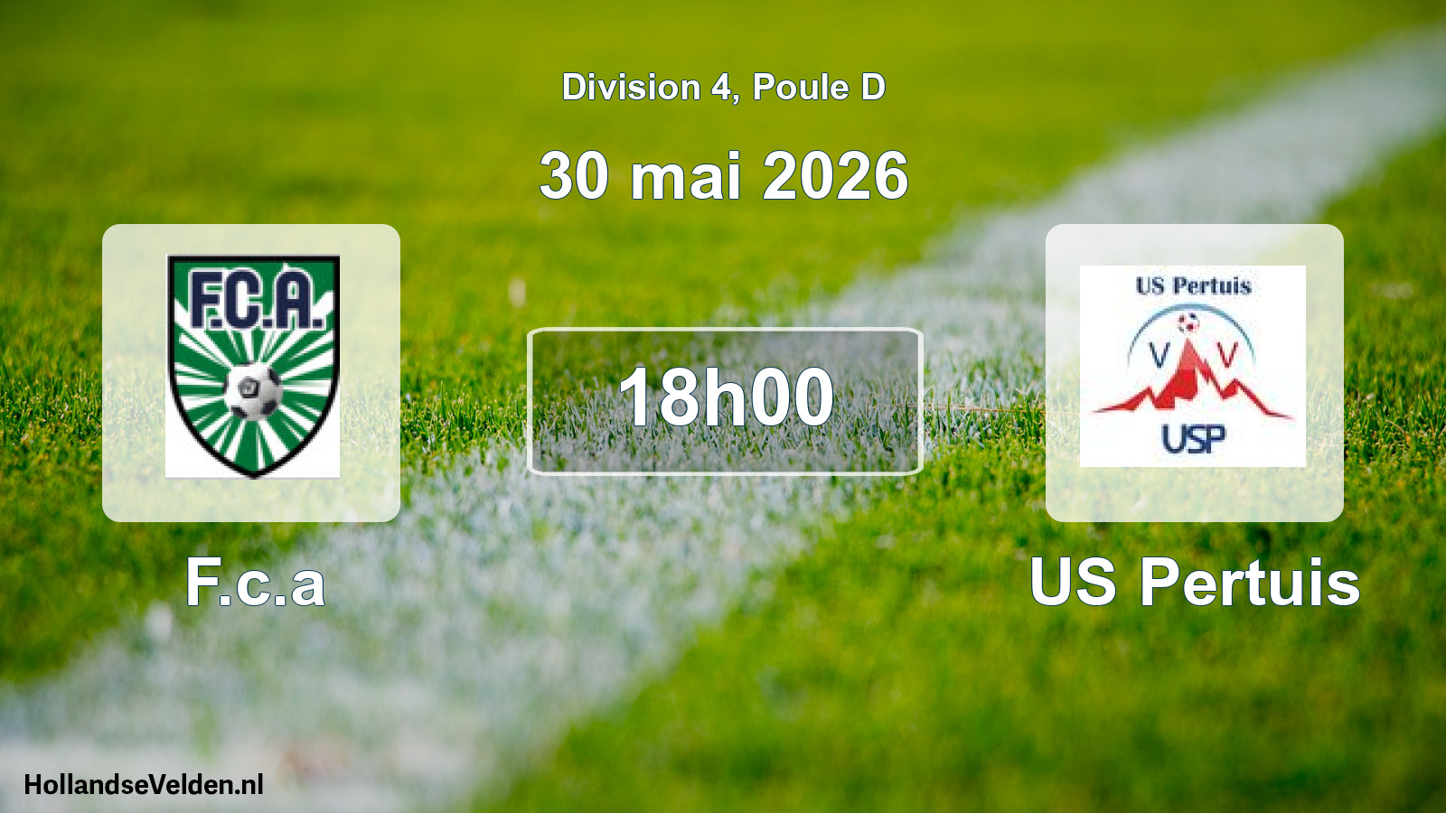 Match programmé: F.c.a - US Pertuis (30 mai 2026)