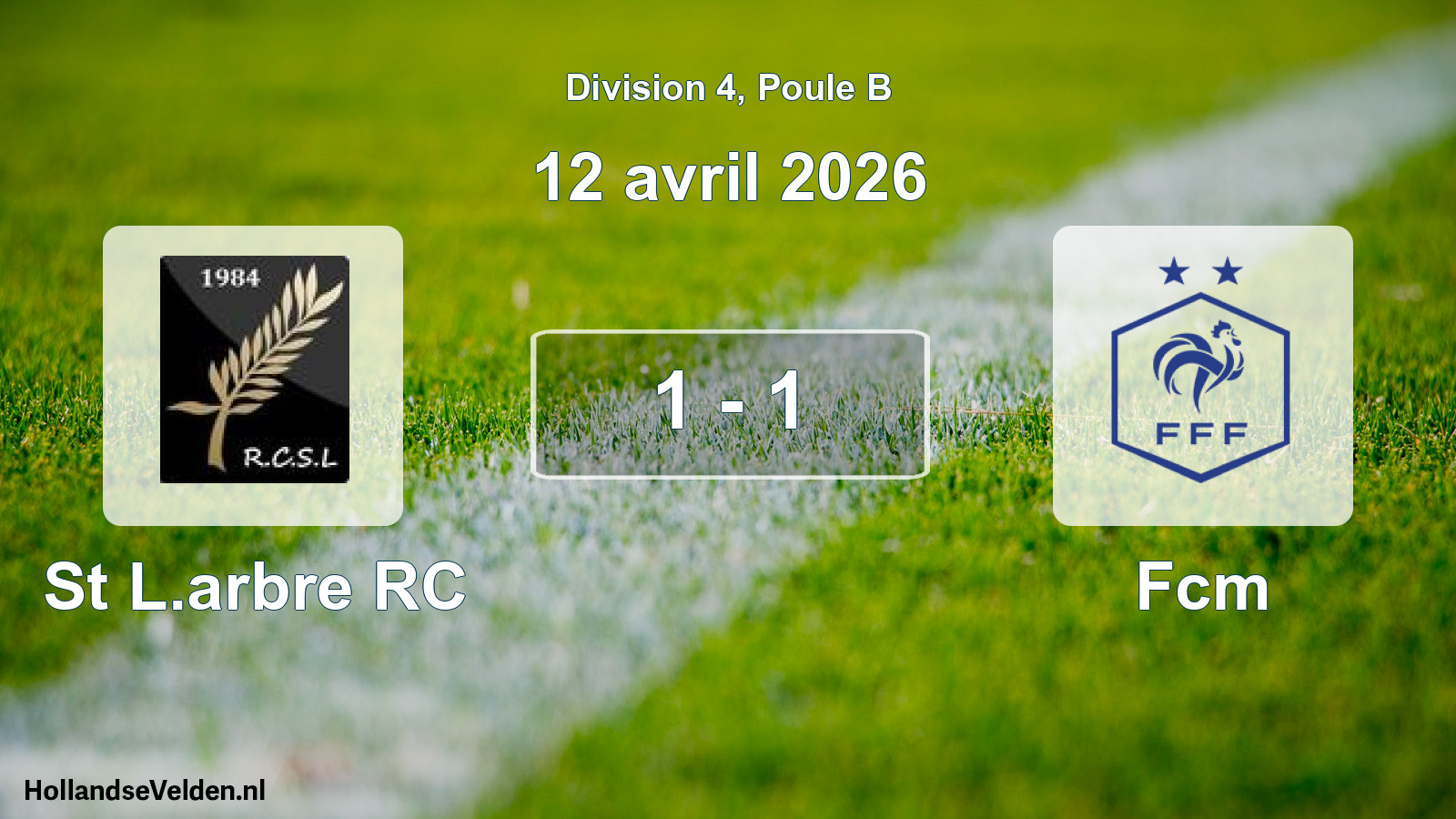 Match joué: St L.arbre RC - FC Montfrinois 1 - 1 (12 avril 2026)