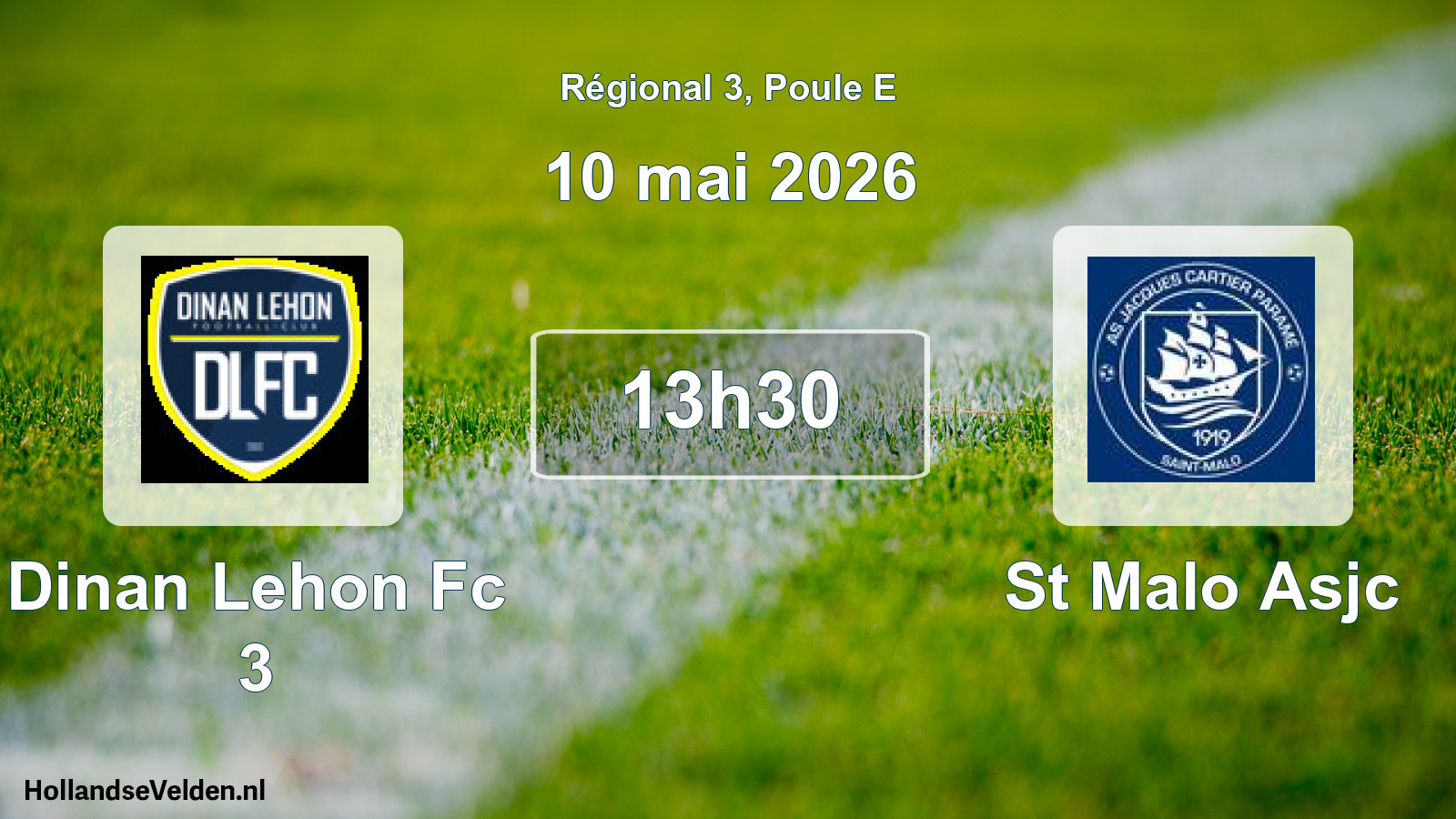 Scheduled Match: Dinan Lehon Fc 3 - St Malo Asjc (10 May 2026)
