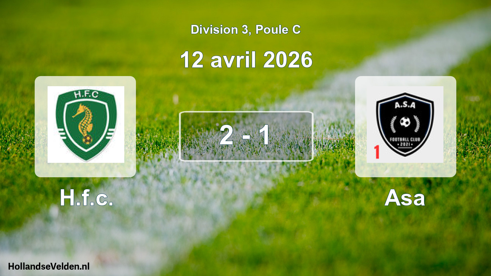 Match joué: H.f.c. - Asa 2 - 1 (12 avril 2026)