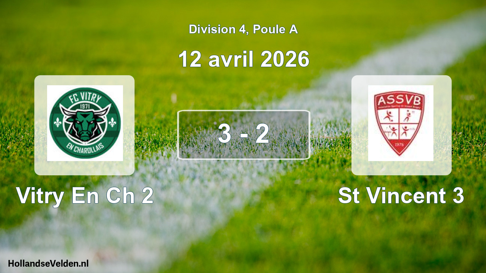 Match joué: Vitry En Ch 2 - AS Saint-Vincent-Bragny 3 3 - 2 (12 avril 2026)
