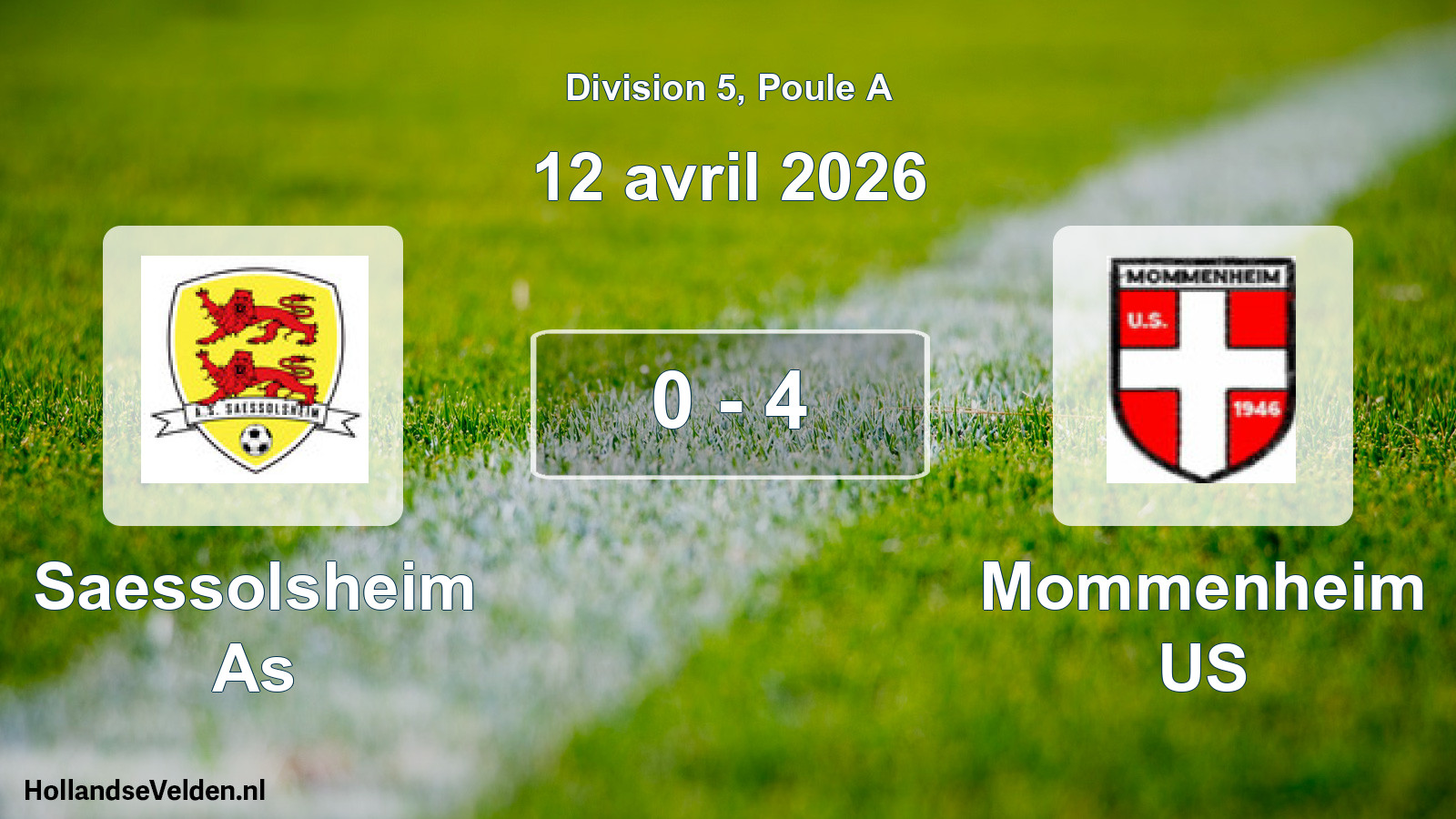 Total number of matches played: Saessolsheim As - Mommenheim US 0 - 4 (12 April 2026)