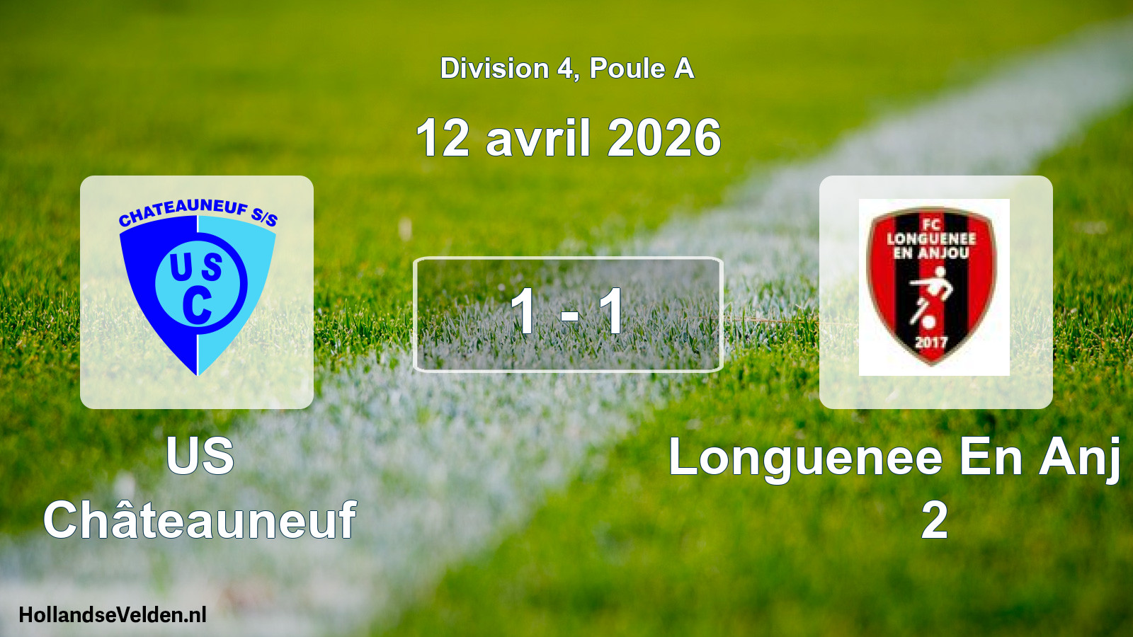 Total number of matches played: US Châteauneuf - Longuenee En Anj FC 2 1 - 1 (12 April 2026)