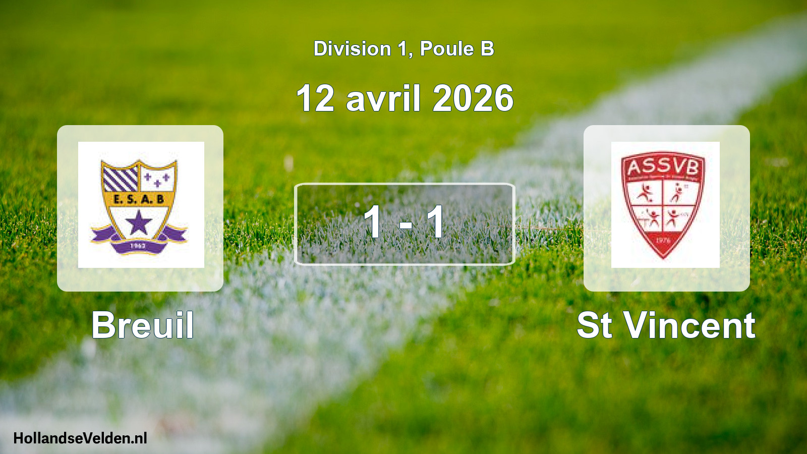 Match joué: Breuil - AS Saint-Vincent-Bragny 1 - 1 (12 avril 2026)