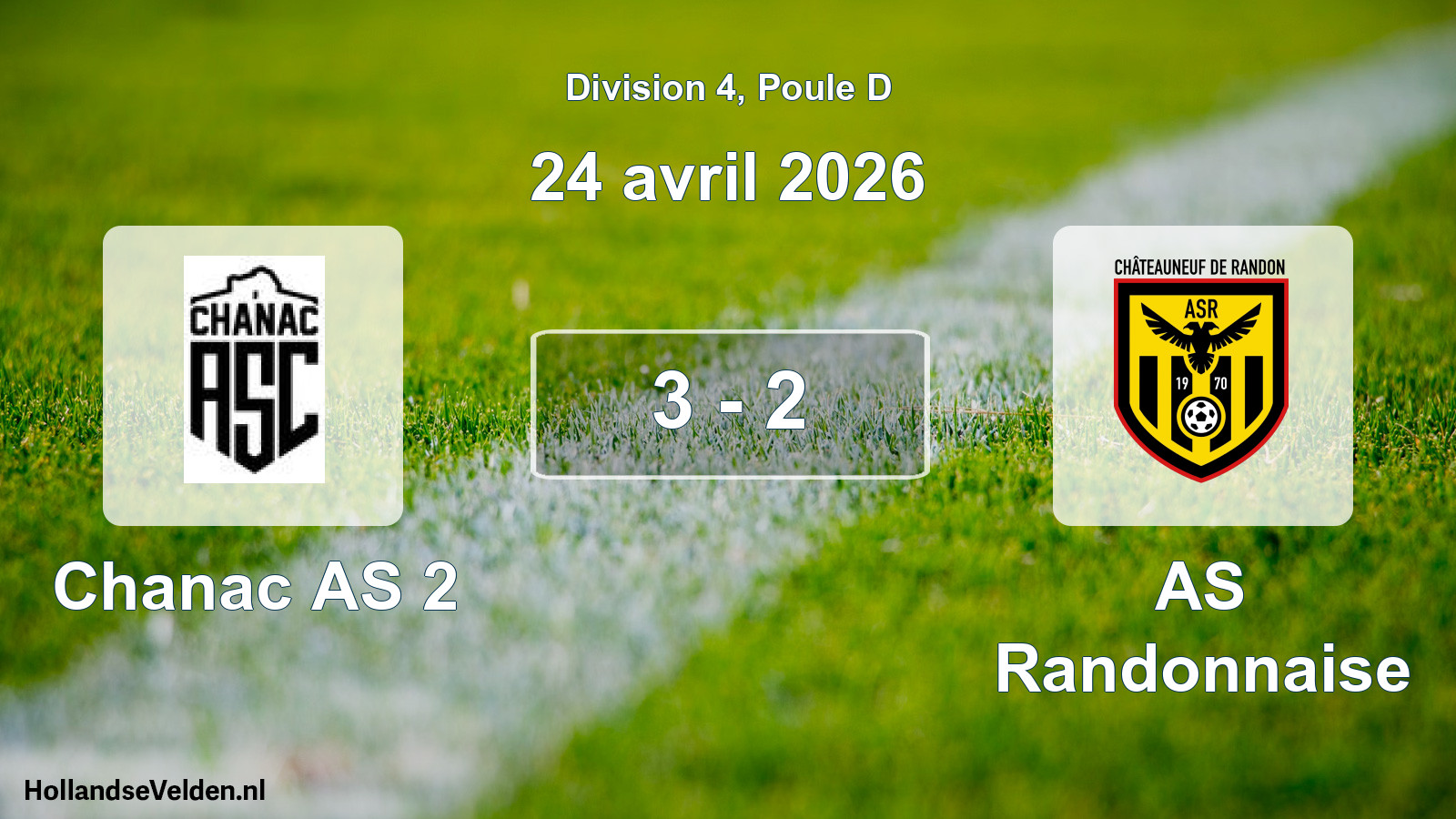 Total number of matches played: Chanac AS 2 - AS Randonnaise 3 - 2 (24 April 2026)