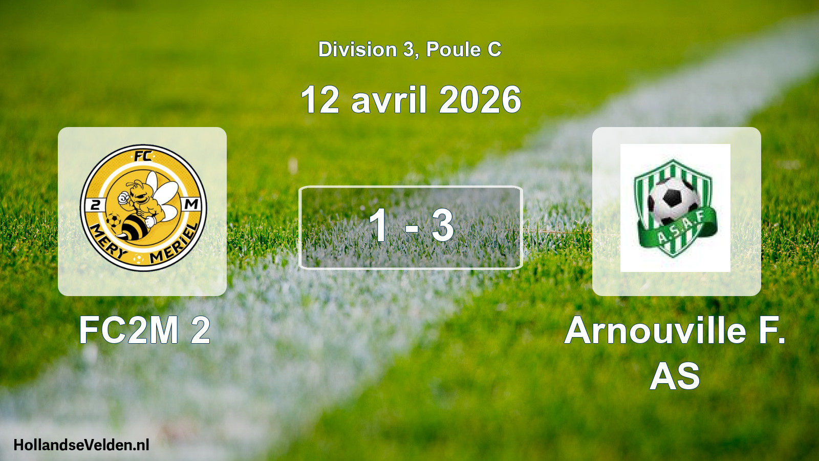 Match joué: FC2M 2 - Arnouville F. AS 1 - 3 (12 avril 2026)