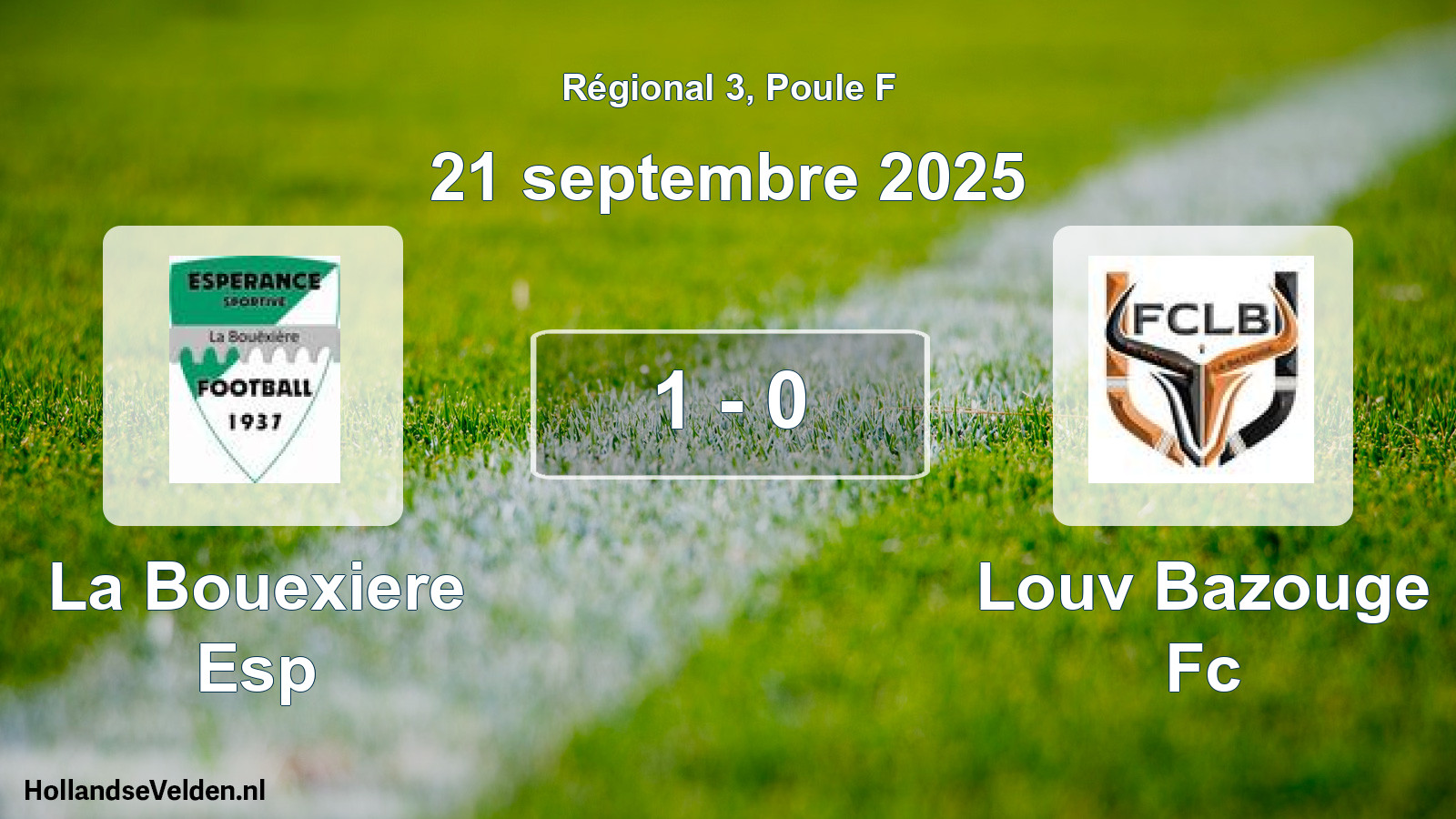Gespeelde wedstrijd: La Bouexiere Esp - Louv Bazouge Fc 1 - 0 (21 september 2025)