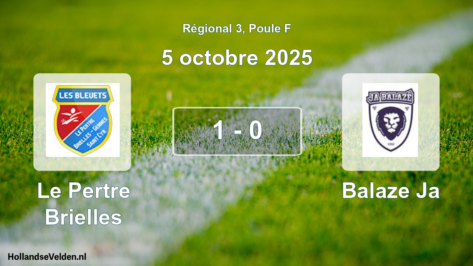 Total number of matches played: Le Pertre Brielles - Balaze Ja 1 - 0 (5 October 2025)