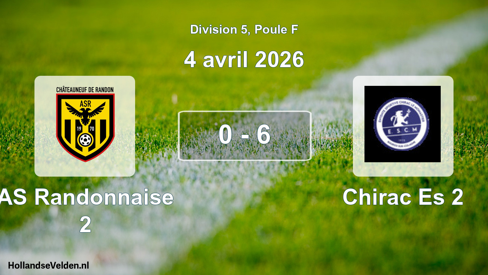 Total number of matches played: AS Randonnaise 2 - Chirac Es 2 0 - 6 (4 April 2026)