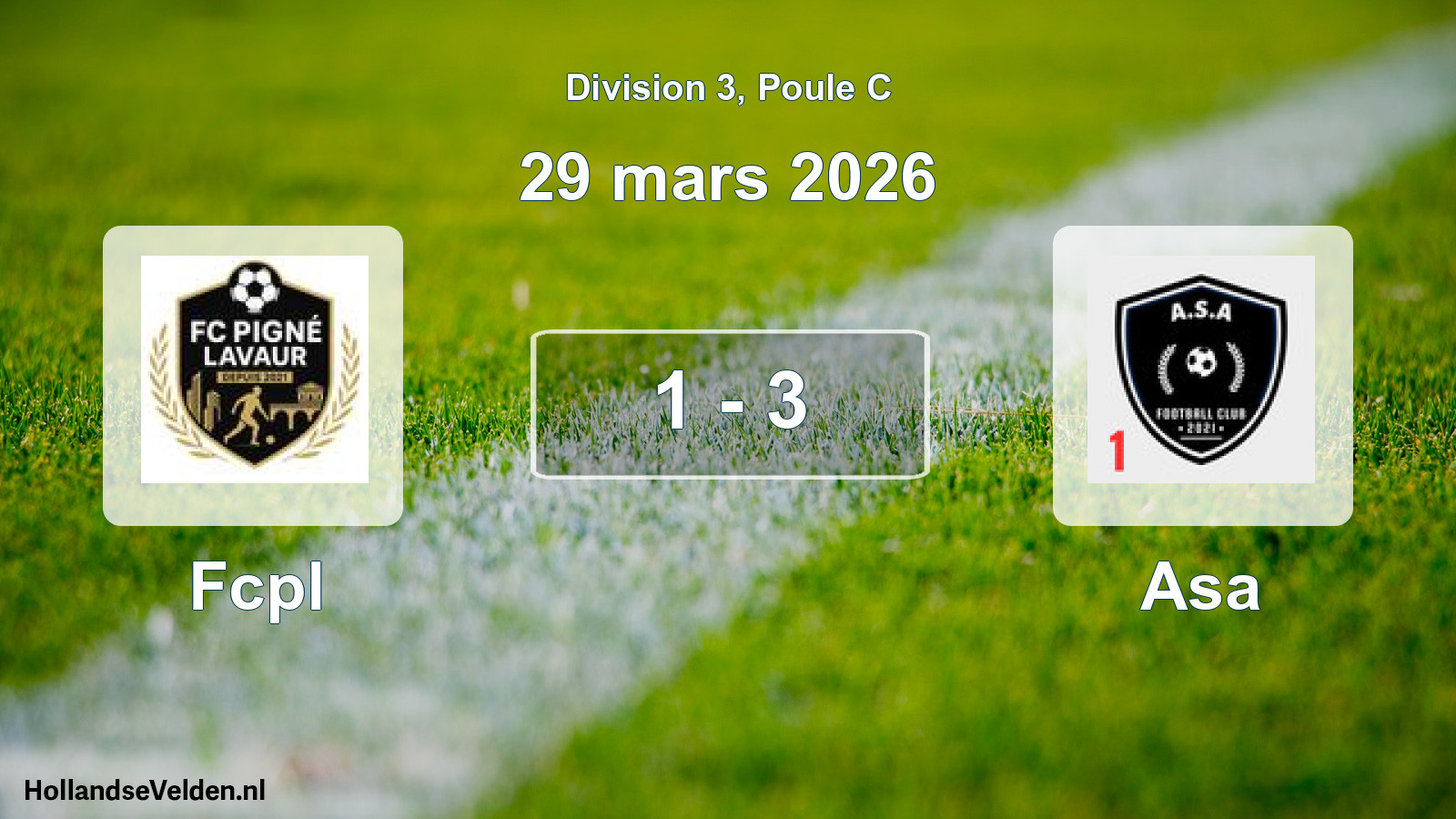 Match joué: Fcpl - Asa 1 - 3 (29 mars 2026)