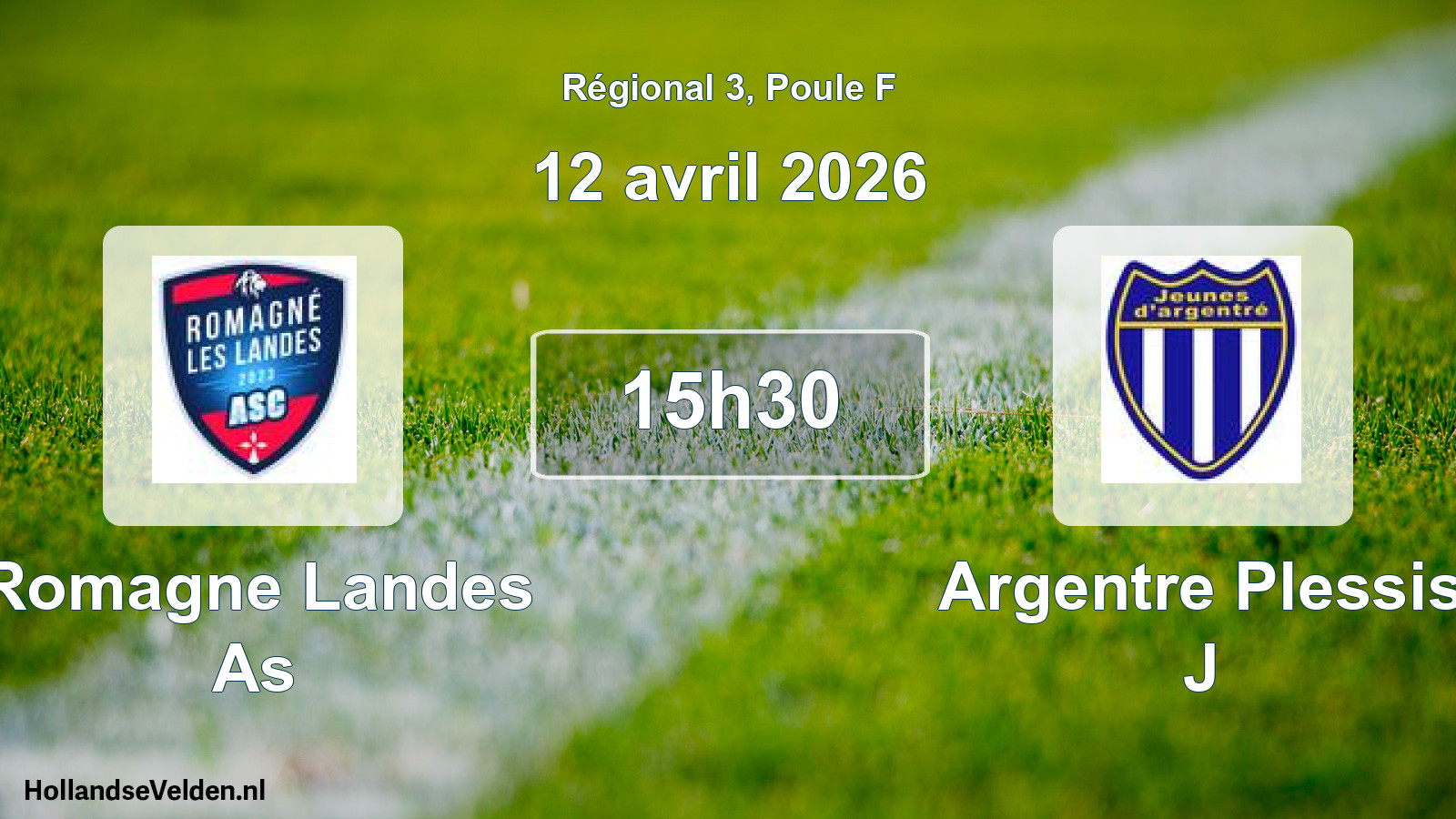 Geplande wedstrijd: Romagne Landes As - Argentre Plessis J (12 april 2026)