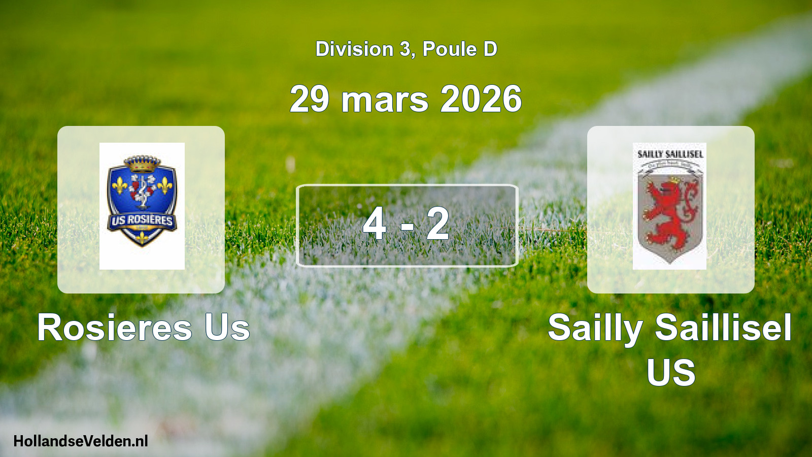 Total number of matches played: Rosieres Us - Sailly Saillisel US 4 - 2 (29 March 2026)