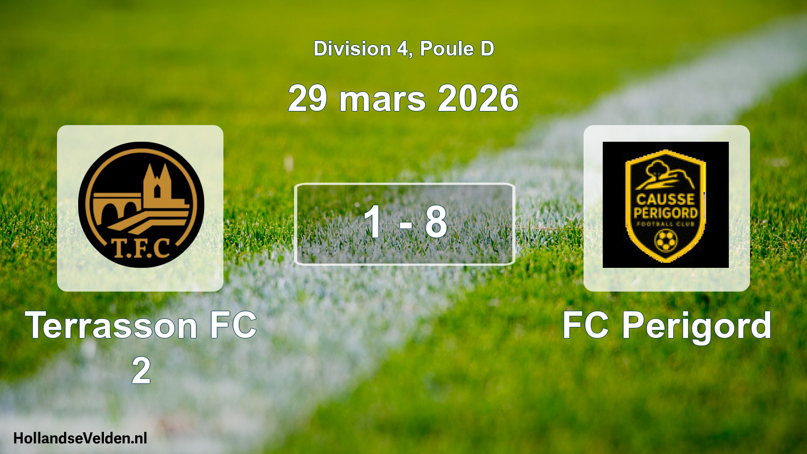 Match joué: Terrasson FC 2 - FC Perigord 1 - 8 (29 mars 2026)