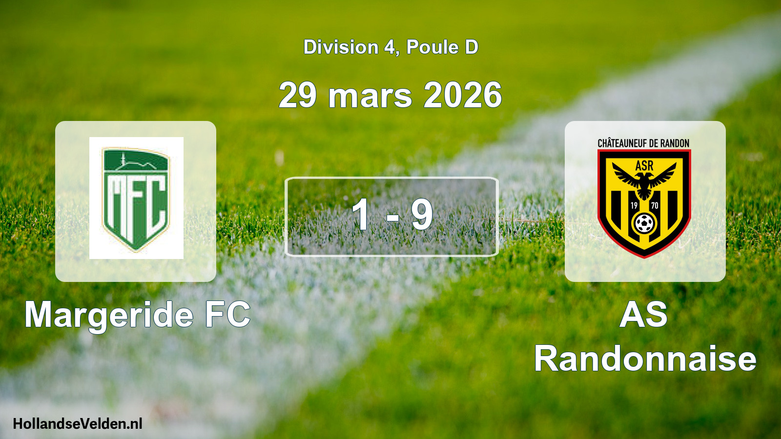 Total number of matches played: Margeride FC - AS Randonnaise 1 - 9 (29 March 2026)