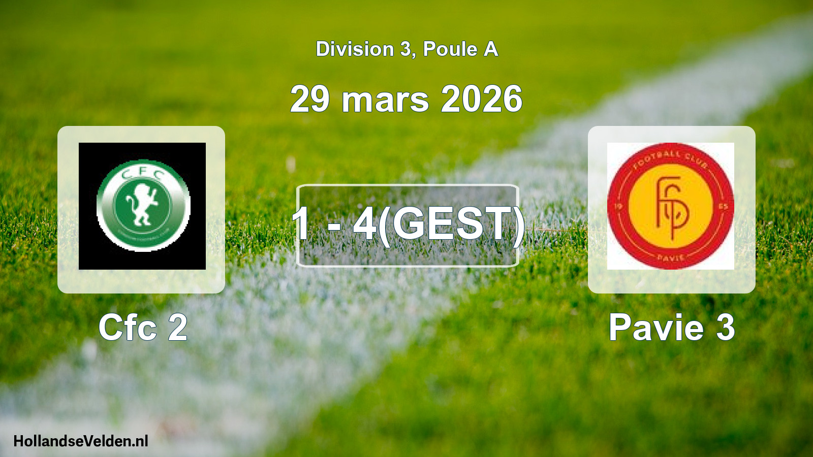 Match abandonné: Cfc 2 - Pavie 3 (29 mars 2026)
