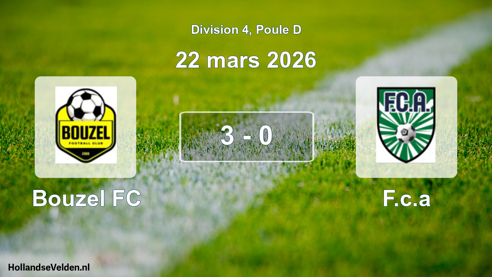 Match joué: Bouzel FC - F.c.a 3 - 0 (22 mars 2026)