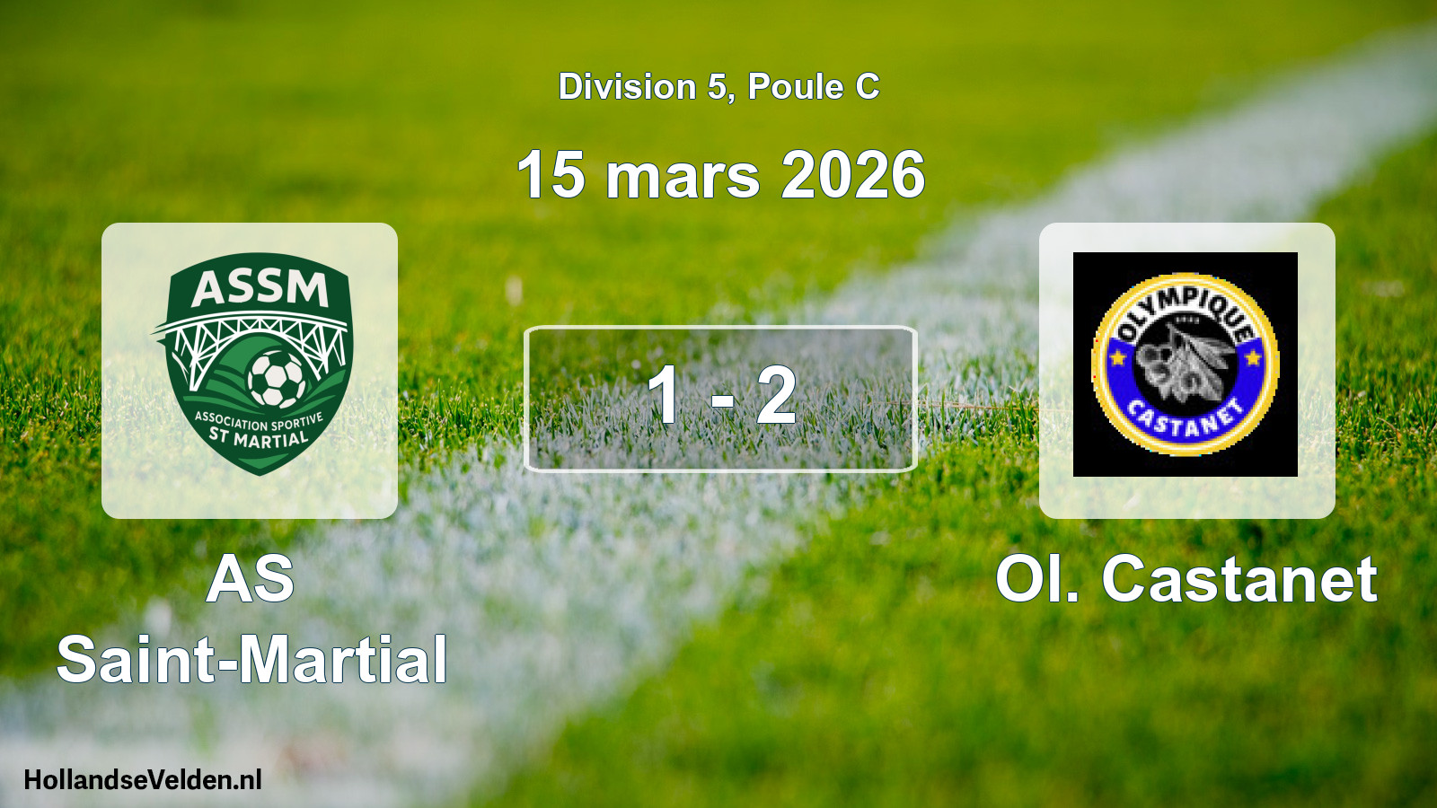 Match joué: AS Saint-Martial - Ol. Castanet 1 - 2 (15 mars 2026)