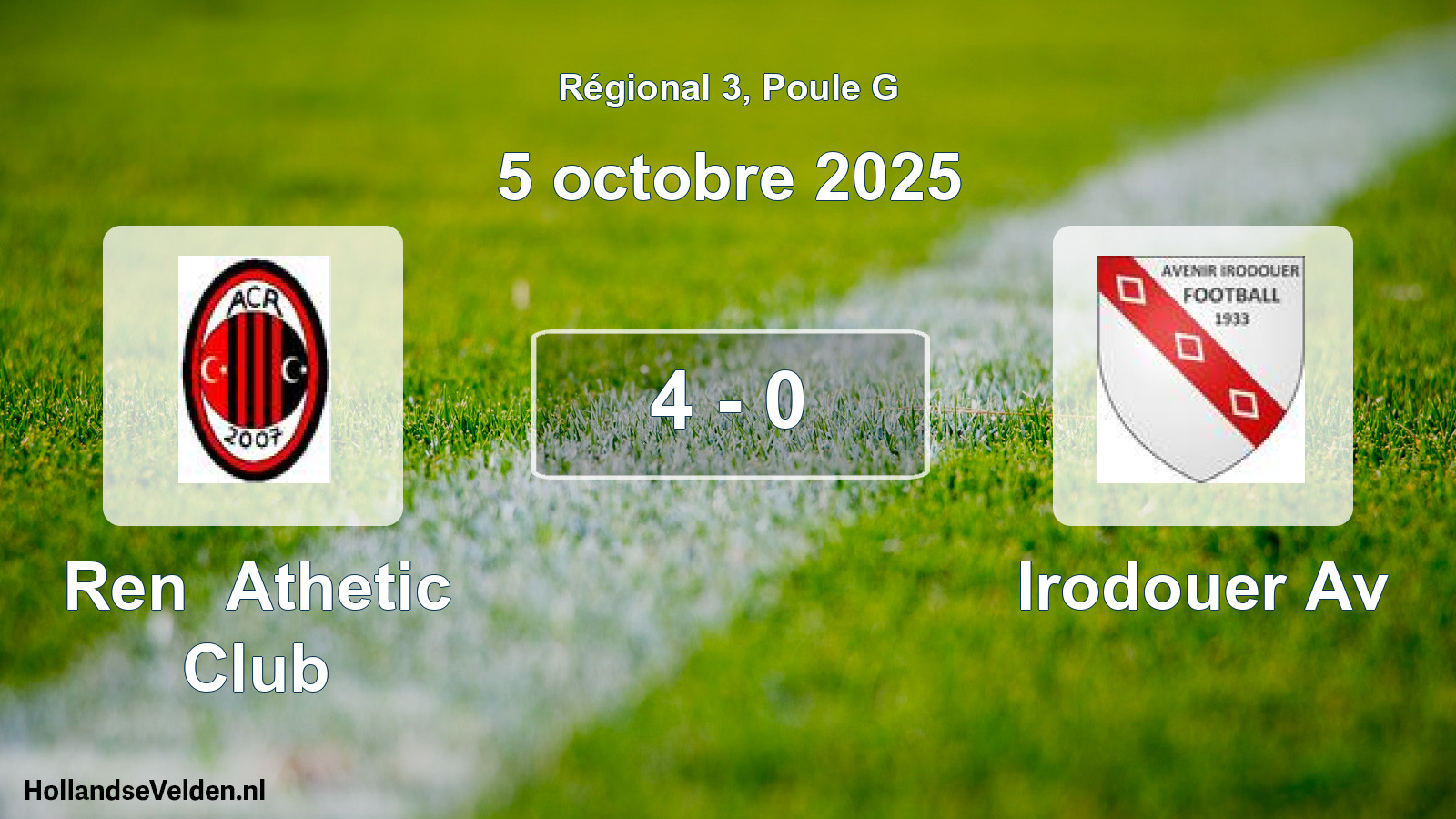 Gespeelde wedstrijd: Ren Athetic Club - Irodouer Av 4 - 0 (5 oktober 2025)