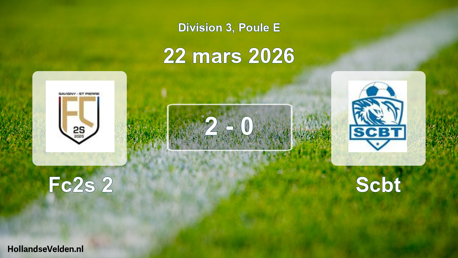 Match joué: Fc2s 2 - Scbt 2 - 0 (22 mars 2026)