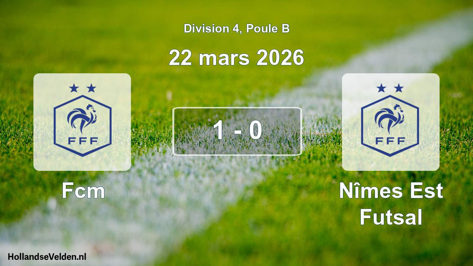 Match joué: FC Montfrinois - Nîmes Est Futsal 1 - 0 (22 mars 2026)
