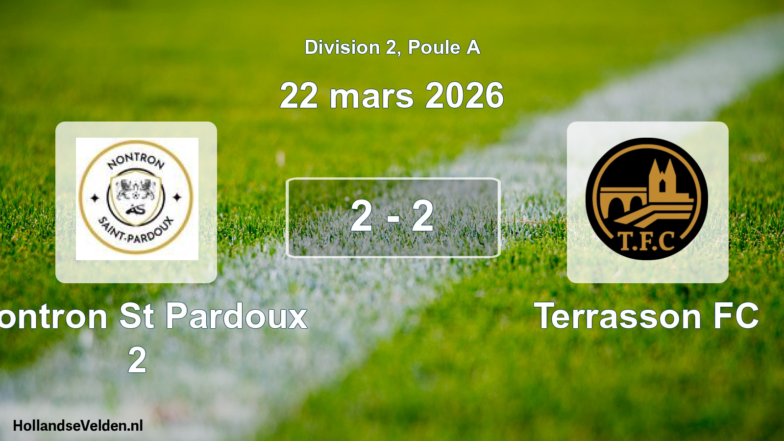 Total number of matches played: Nontron St Pardoux 2 - Terrasson FC 2 - 2 (22 March 2026)