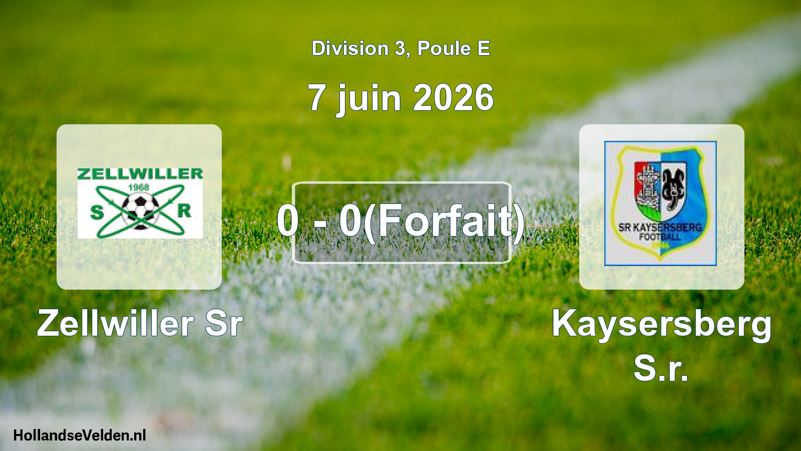 Match joué: Zellwiller Sr - Kaysersberg S.r. 0 - 0(Forfait) (7 juin 2026)