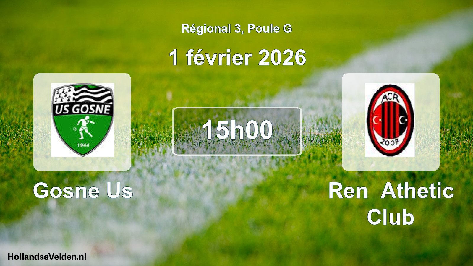 Geplande wedstrijd: Gosne Us - Ren Athetic Club (1 février 2026)