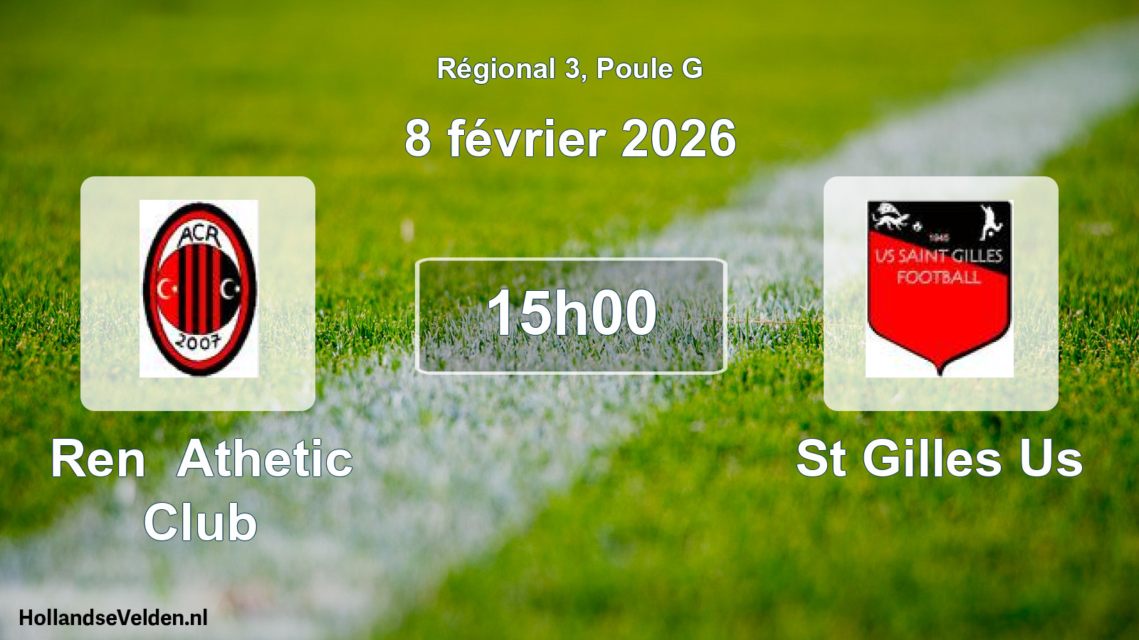 Scheduled Match: Ren Athetic Club - St Gilles Us (8 February 2026)