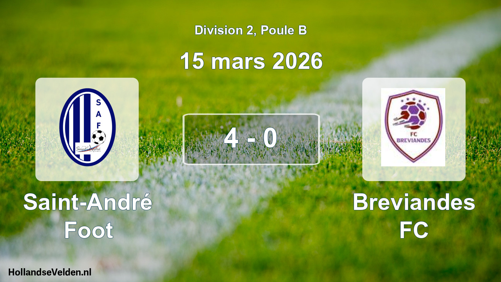 Total number of matches played: Saint-André Foot - Breviandes FC 4 - 0 (15 March 2026)