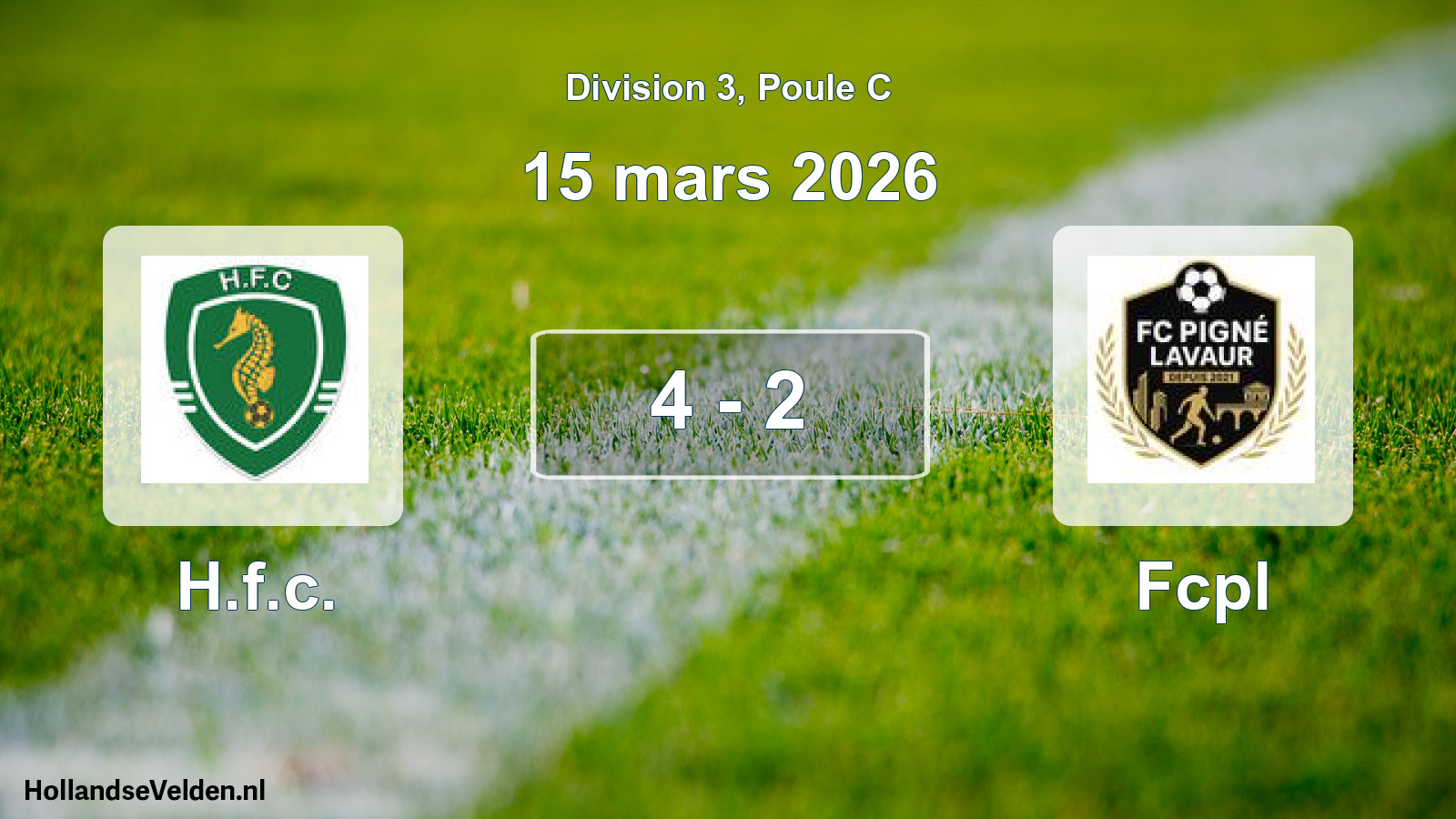 Match joué: H.f.c. - Fcpl 4 - 2 (15 mars 2026)