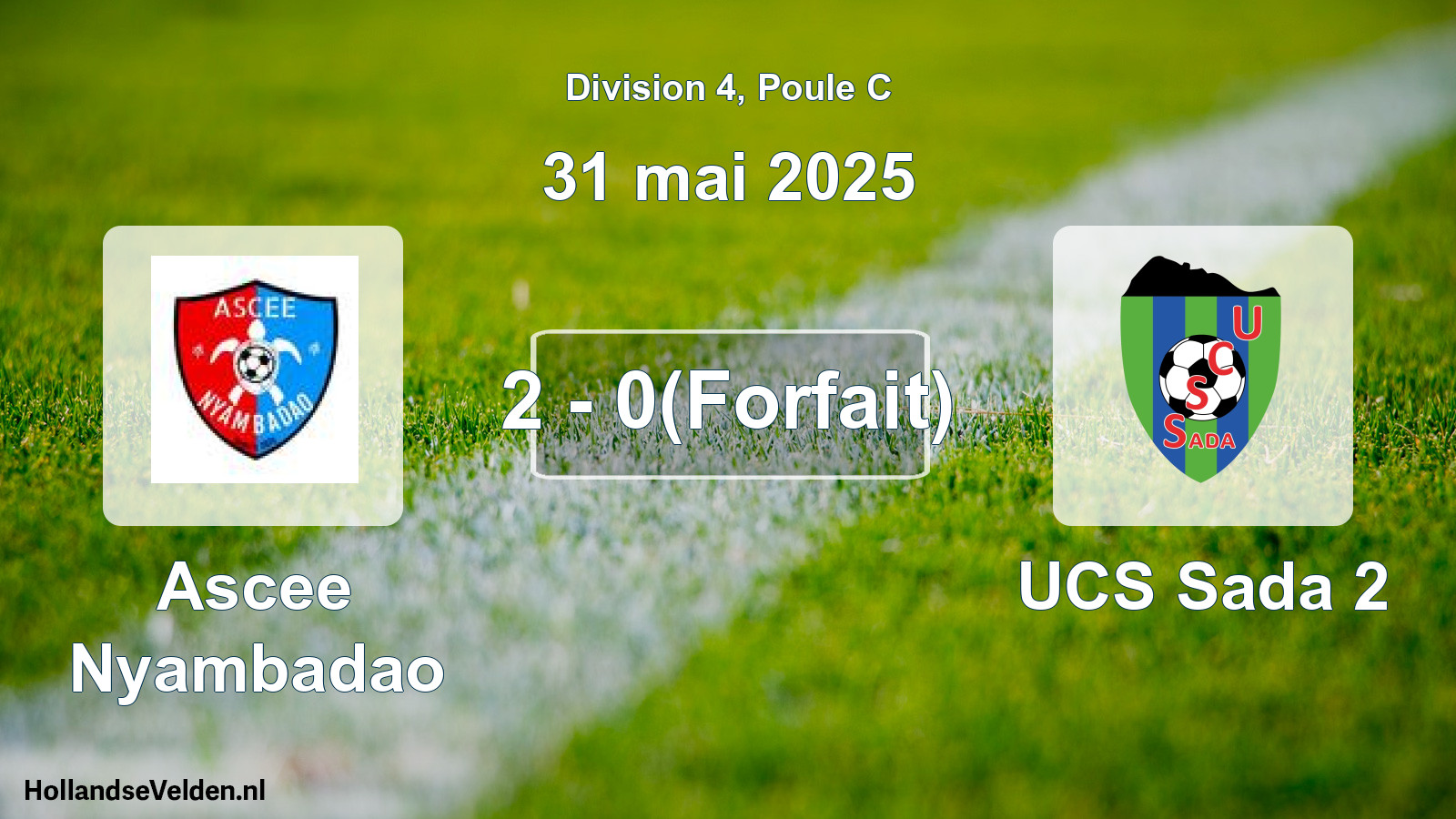 Gespeelde wedstrijd: Ascee Nyambadao - UCS Sada 2 2 - 0(Forfait) (31 mei 2025)