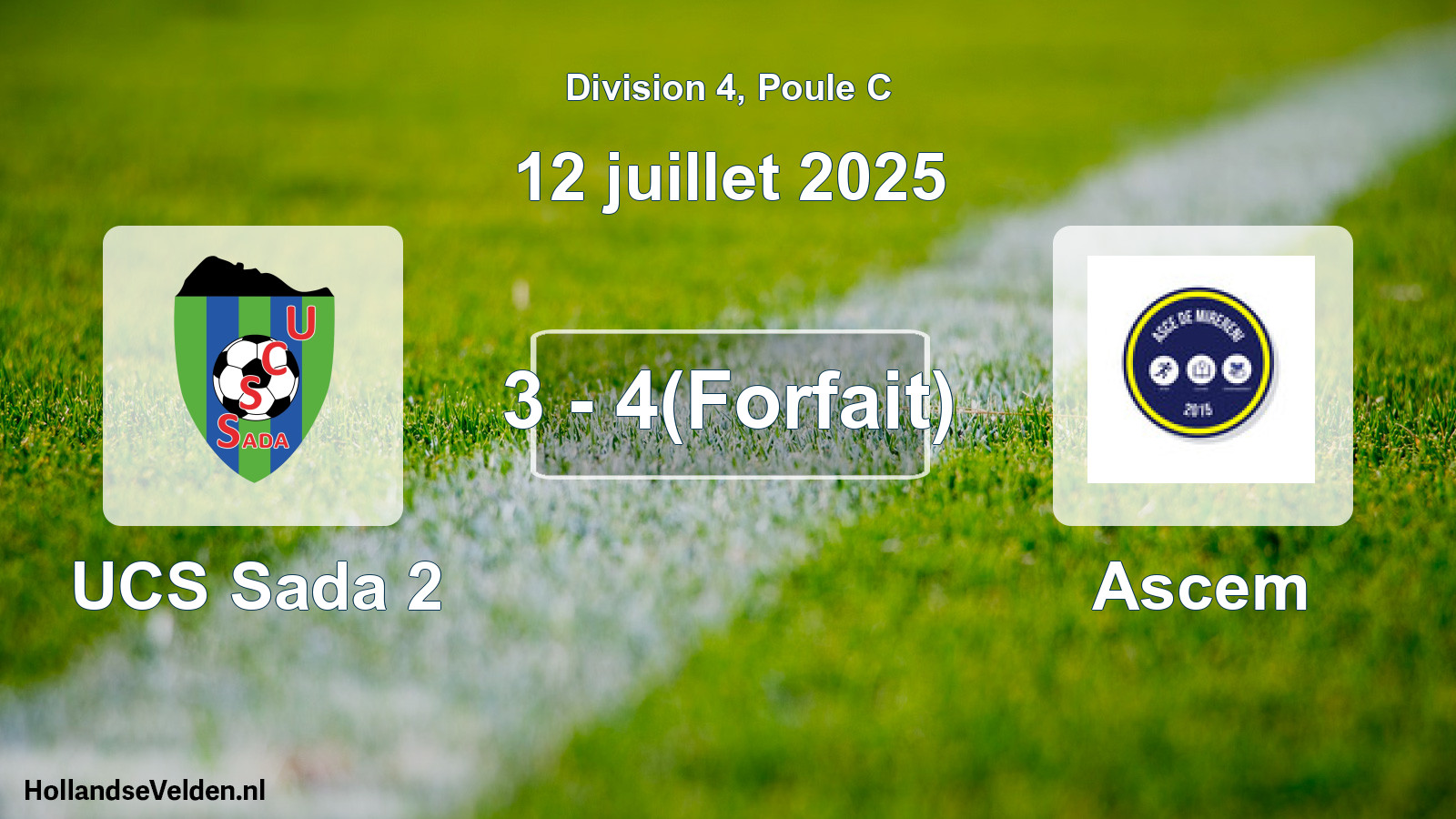 Total number of matches played: UCS Sada 2 - Ascem 3 - 4(Forfait) (12 July 2025)