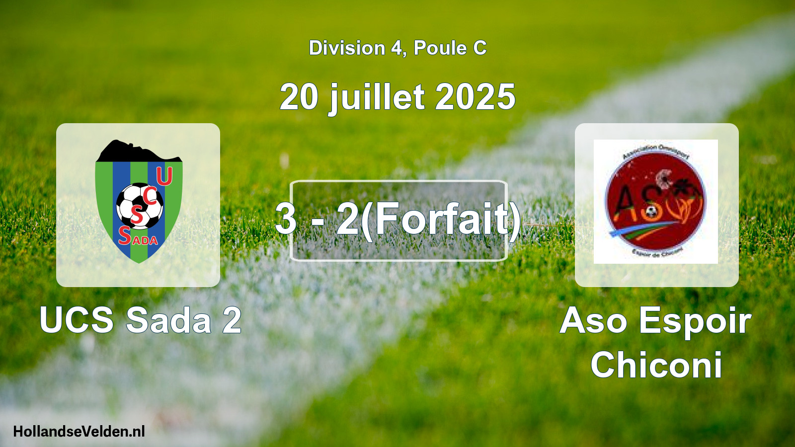 Total number of matches played: UCS Sada 2 - Aso Espoir Chiconi 3 - 2(Forfait) (20 July 2025)