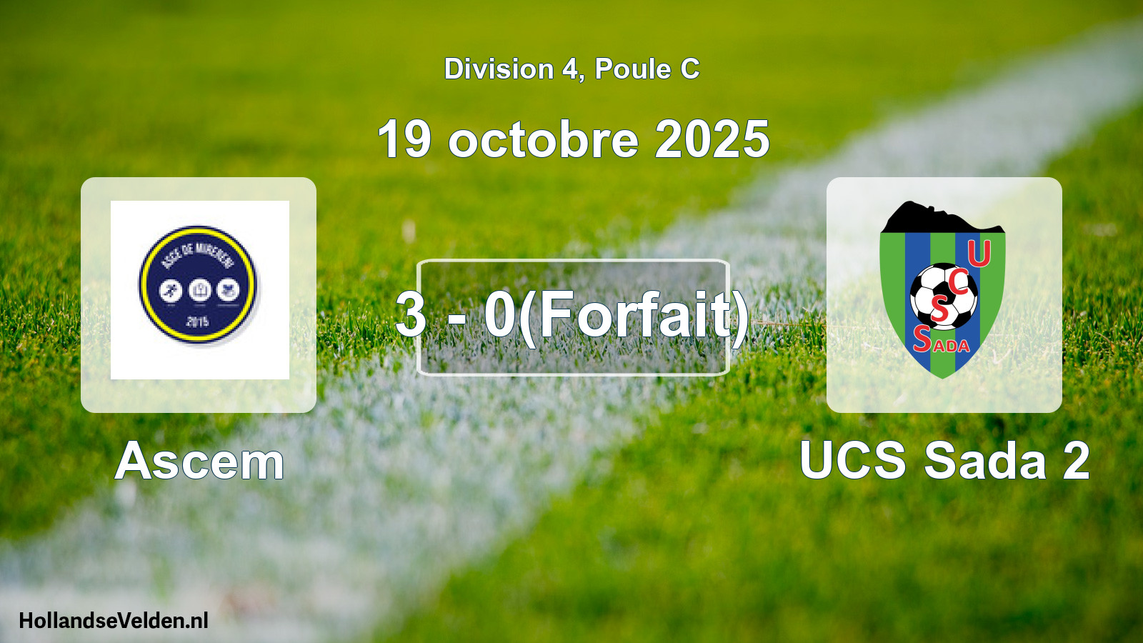 Total number of matches played: Ascem - UCS Sada 2 3 - 0(Forfait) (19 October 2025)