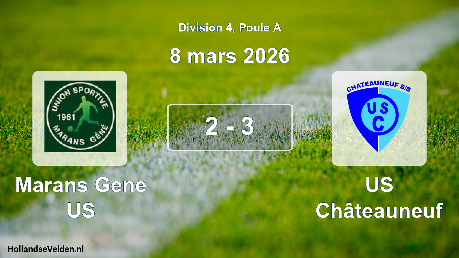 Total number of matches played: Marans Gene US - US Châteauneuf 2 - 3 (8 March 2026)