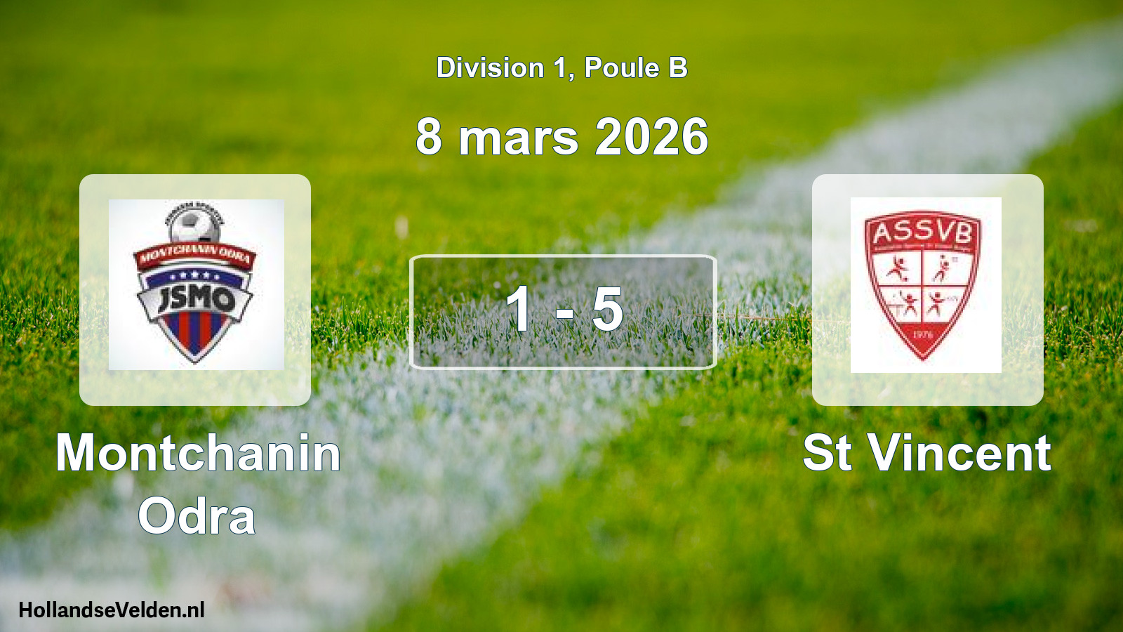 Match joué: Montchanin Odra - AS Saint-Vincent-Bragny 1 - 5 (8 mars 2026)