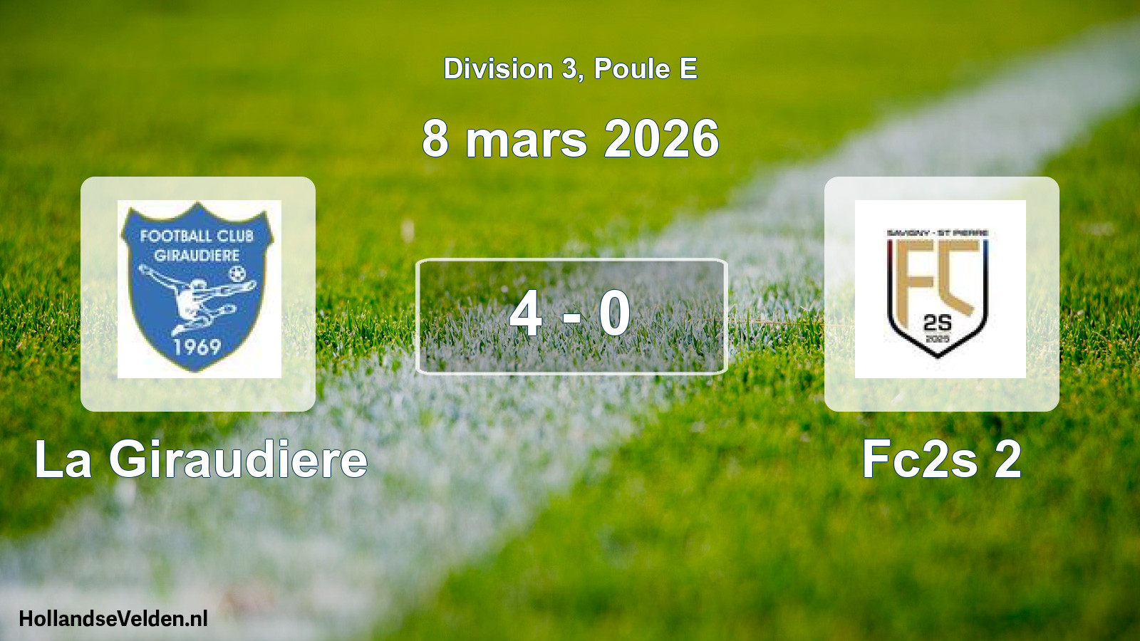 Match joué: La Giraudiere - Fc2s 2 4 - 0 (8 mars 2026)