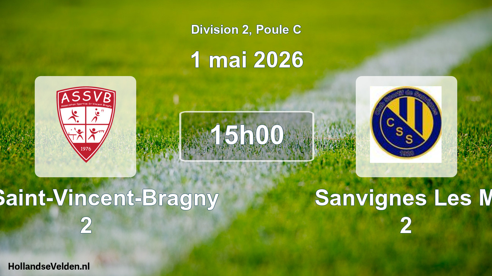 Match programmé: AS Saint-Vincent-Bragny 2 - Sanvignes Les M 2 (1 mai 2026)