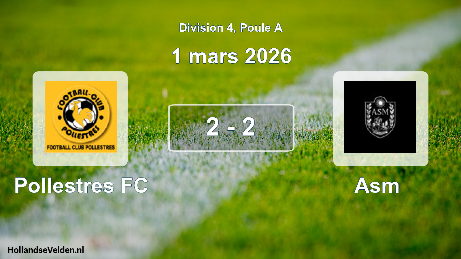 Match joué: Pollestres FC - Asm 2 - 2 (1 mars 2026)