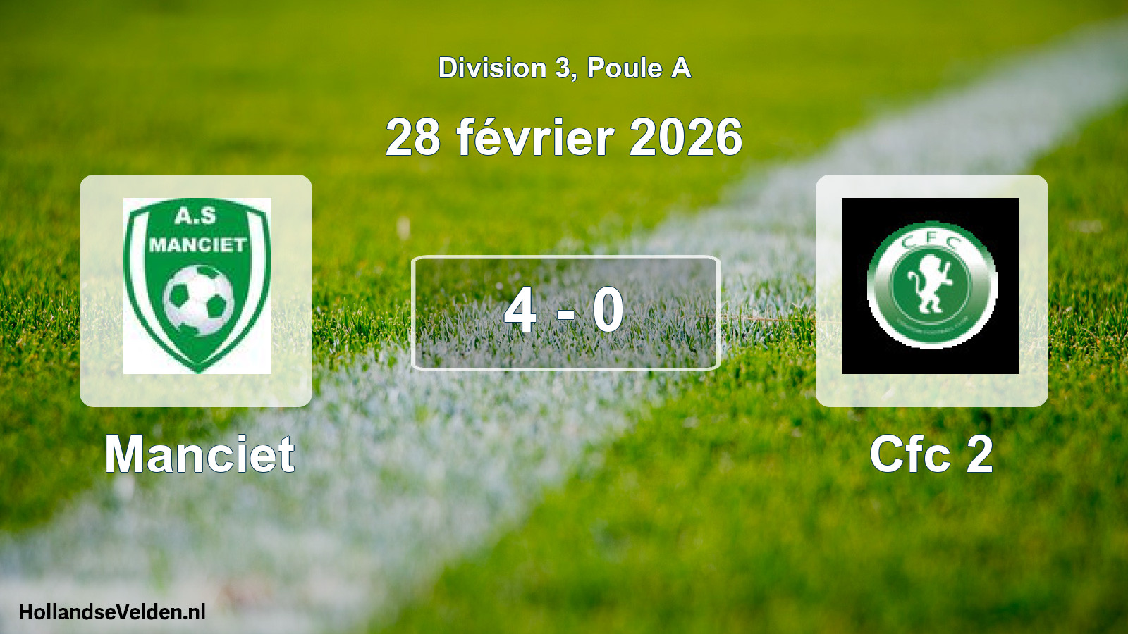 Match joué: Manciet - Cfc 2 4 - 0 (28 février 2026)