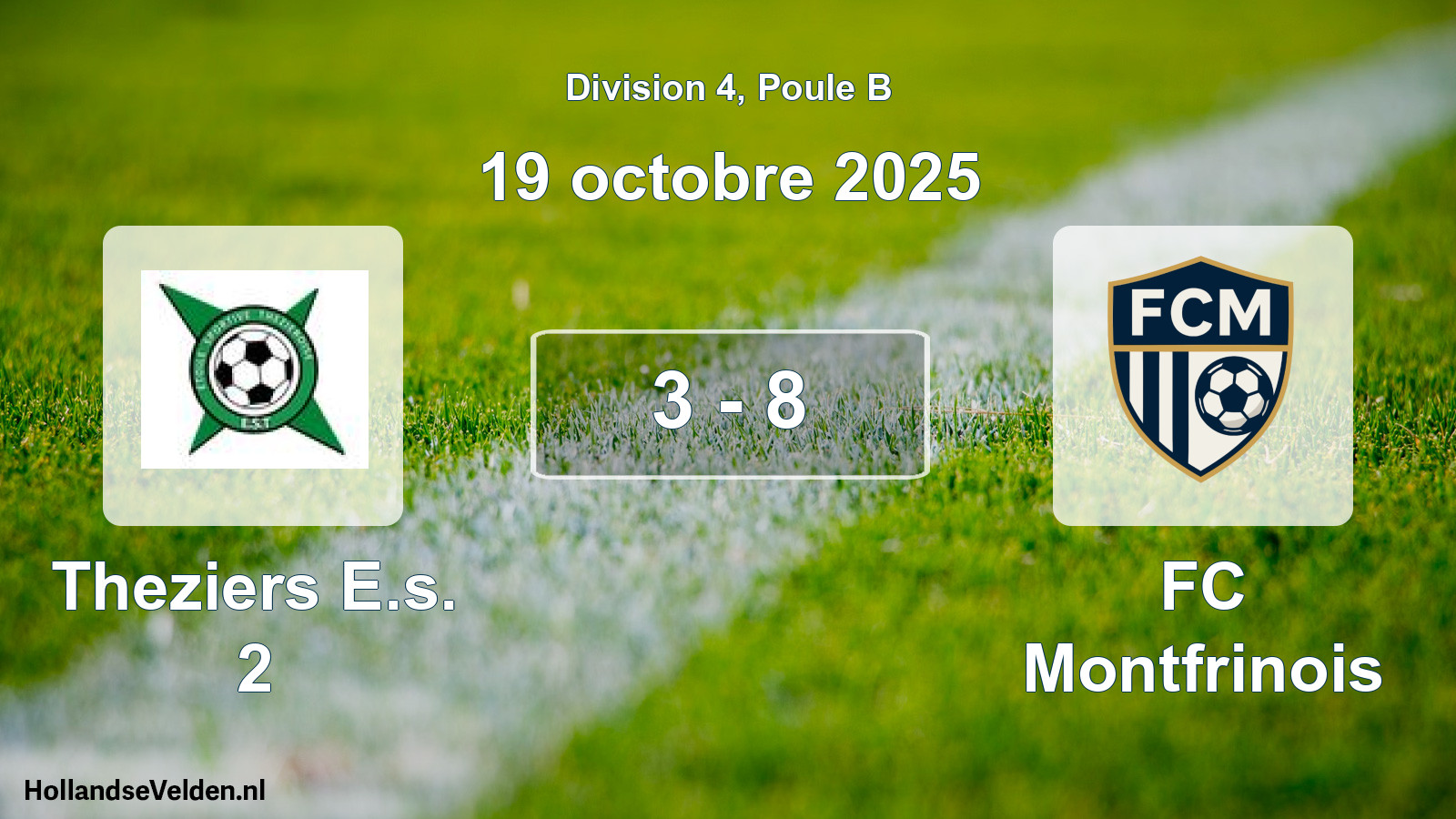 Match joué: Theziers E.s. 2 - FC Montfrinois 3 - 8 (19 octobre 2025)