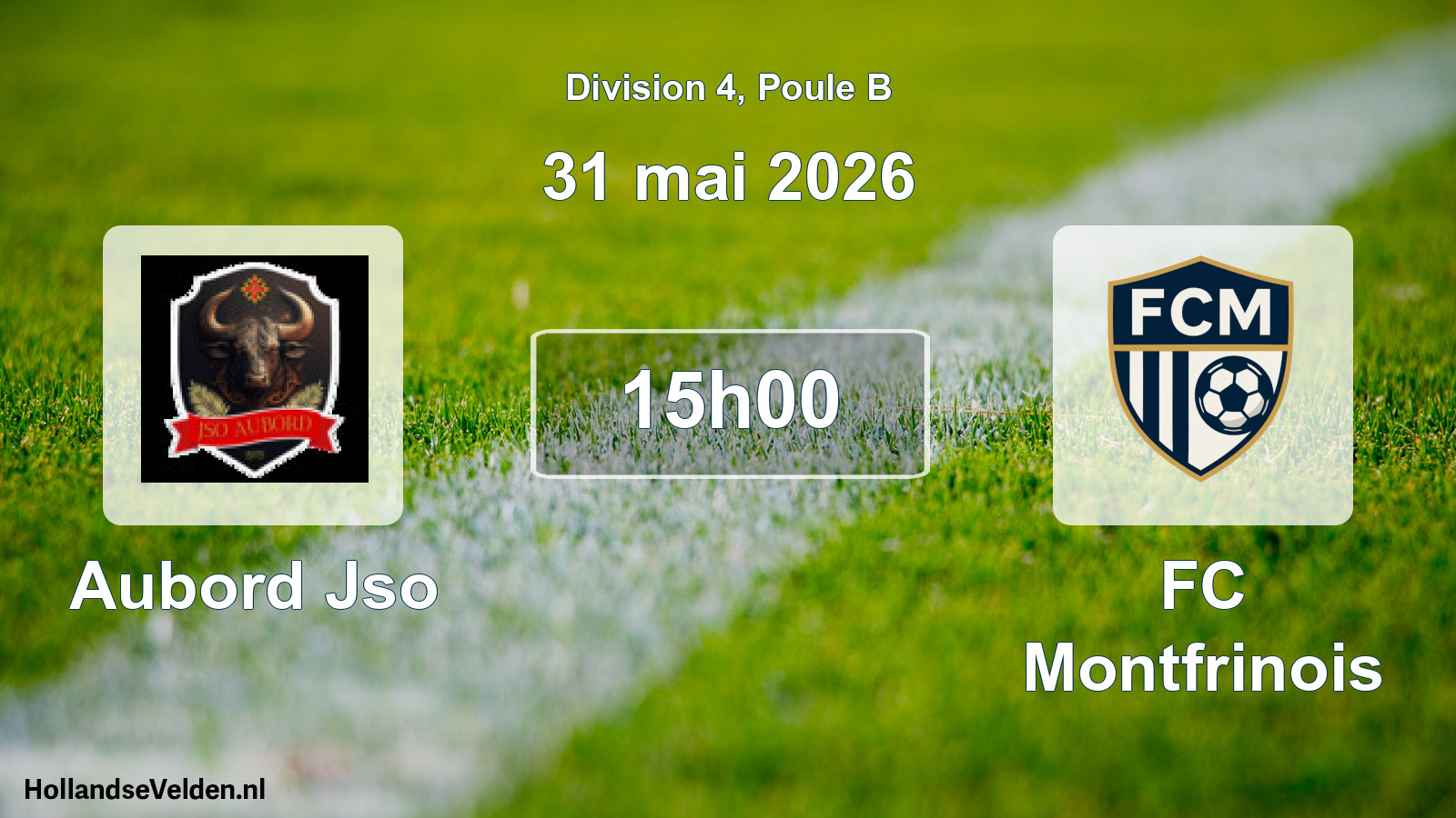 Match programmé: Aubord Jso - FC Montfrinois (31 mai 2026)