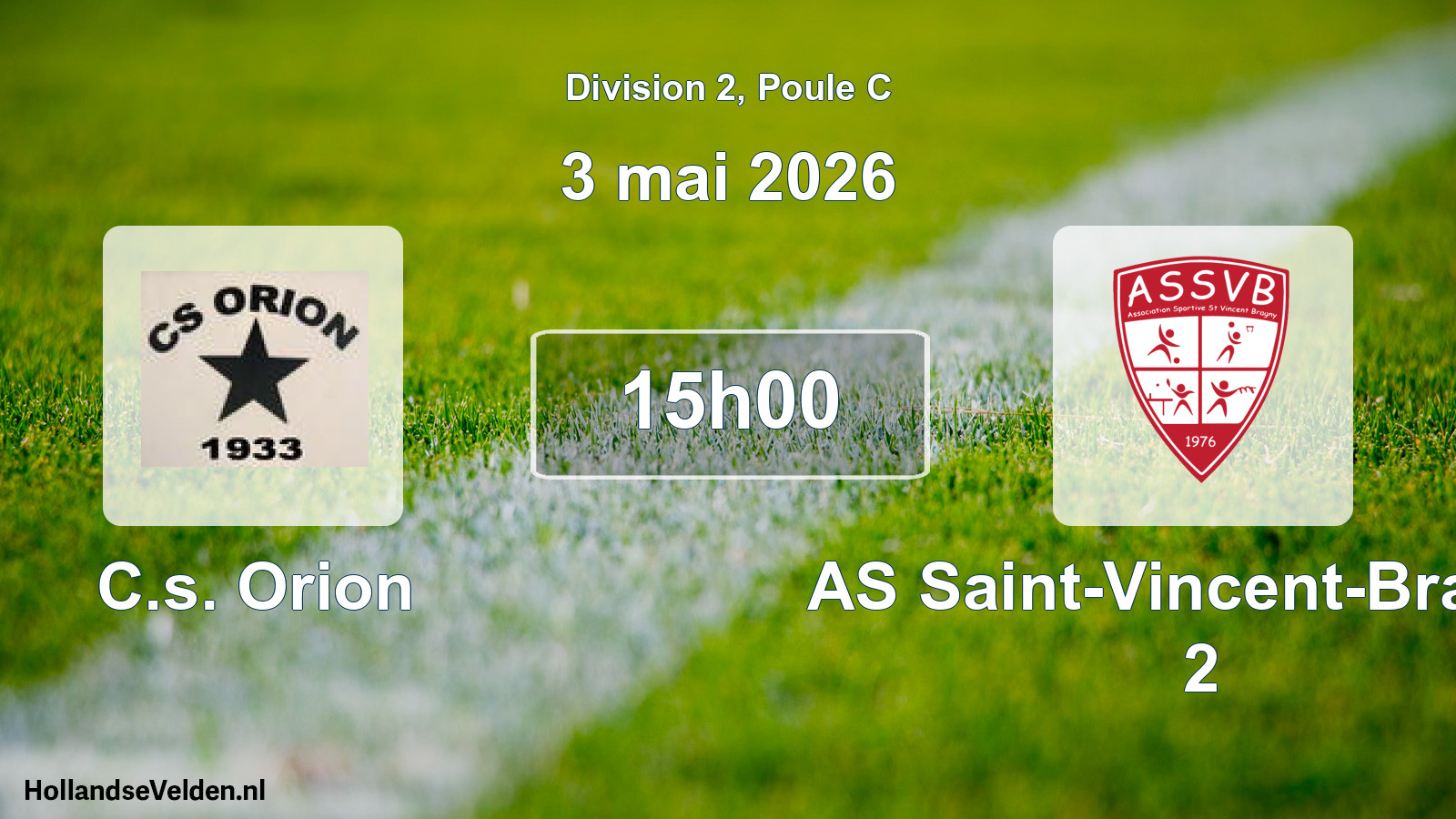 Match programmé: C.s. Orion - AS Saint-Vincent-Bragny 2 (3 mai 2026)