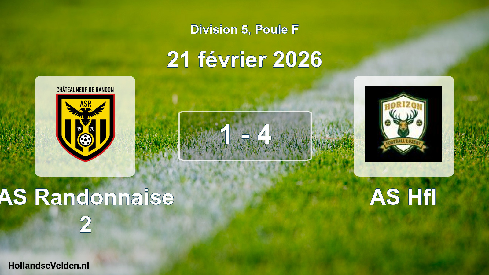 Total number of matches played: AS Randonnaise 2 - AS Hfl 1 - 4 (21 February 2026)