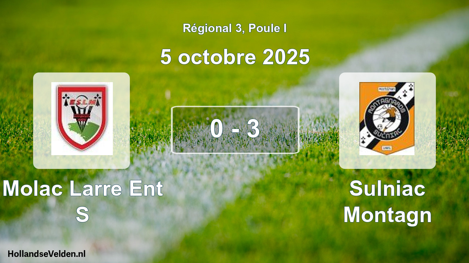 Gespeelde wedstrijd: Molac Larre Ent S - Sulniac Montagn 0 - 3 (5 oktober 2025)